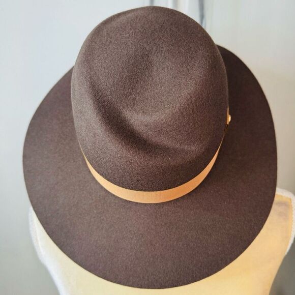 Rag & Bone Zoe Wool Felt Fedora Hat, Spanish Style‎ Pecan Brown, Small, NWT main image 10